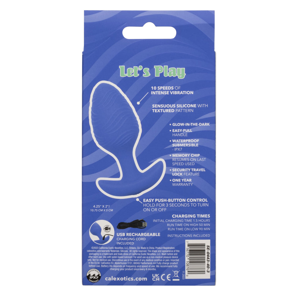 Cheeky Vibrating Glow-In-The- Dark Large Butt Plug