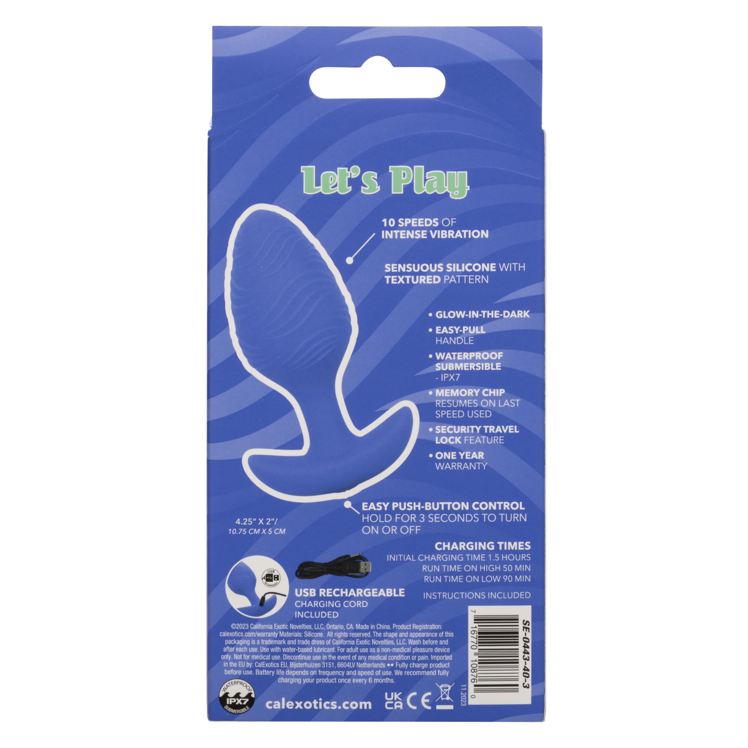 Cheeky Vibrating Glow-In-The- Dark Large Butt Plug