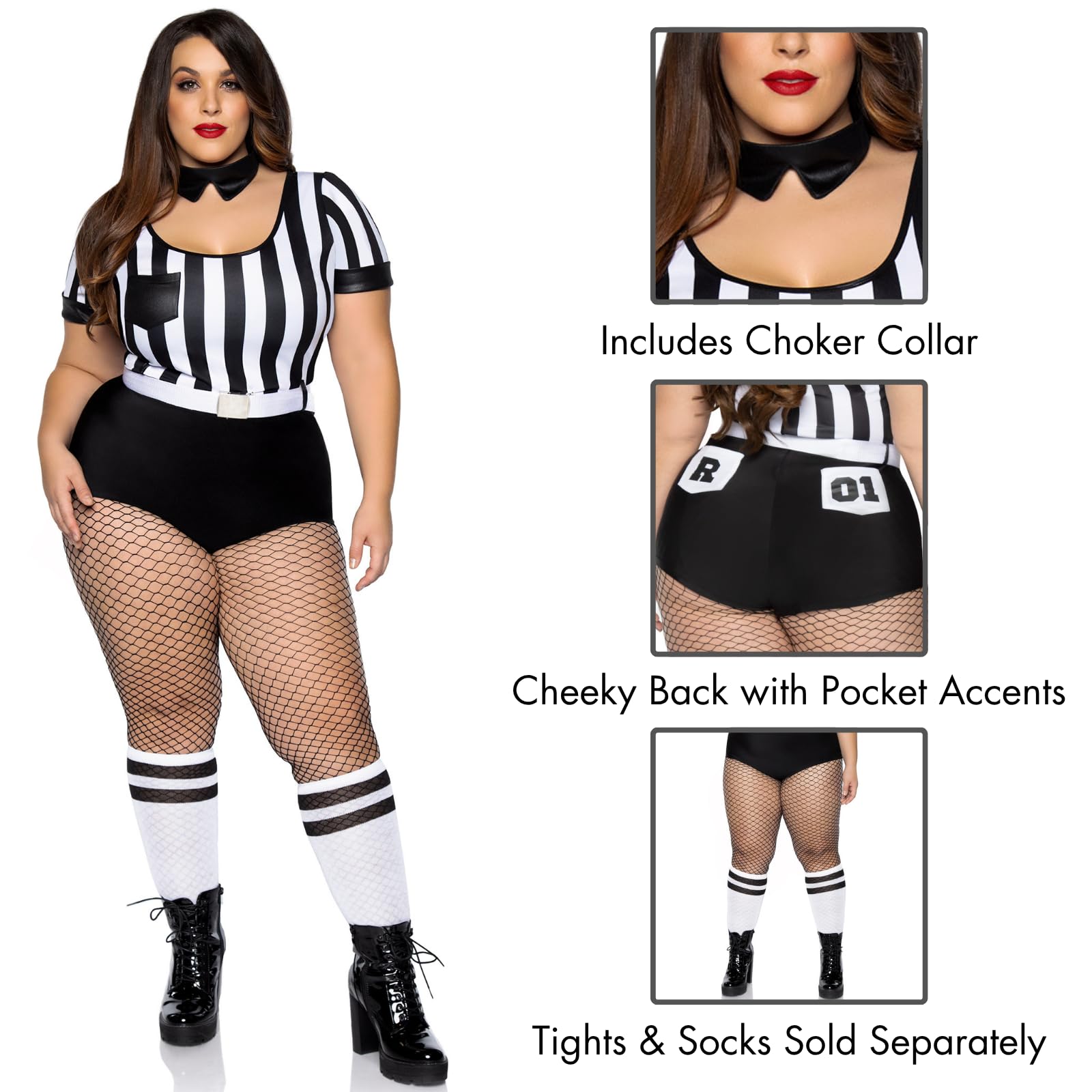 3 Pc No Rules Referee, Include - 3X-4X / Blk/White
