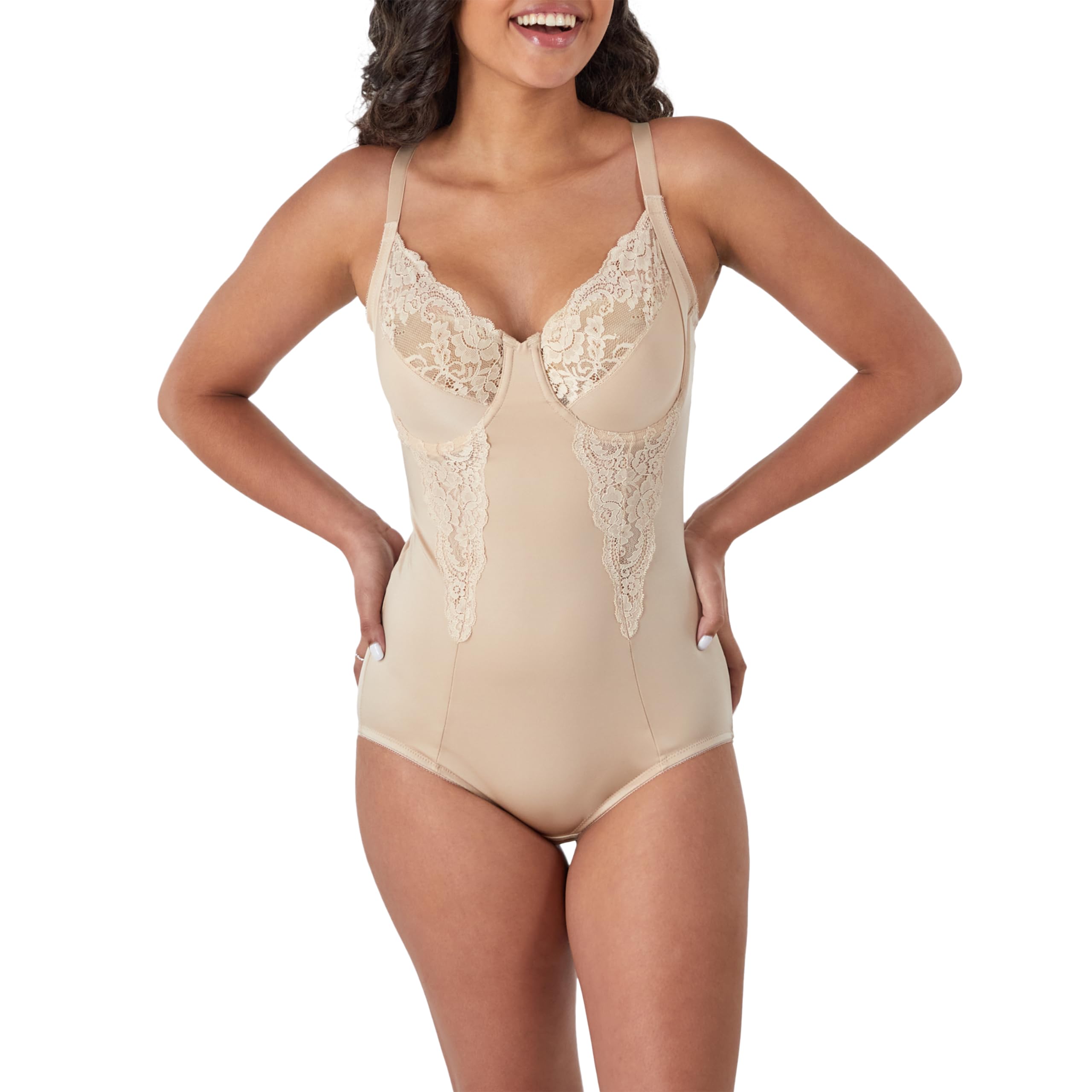 Maidenform Ultra Firm Womens Shapewear, Body Shaper with Built-In Underwire Bra, Allover Sculpting & Firm Control, Paris Nude, 