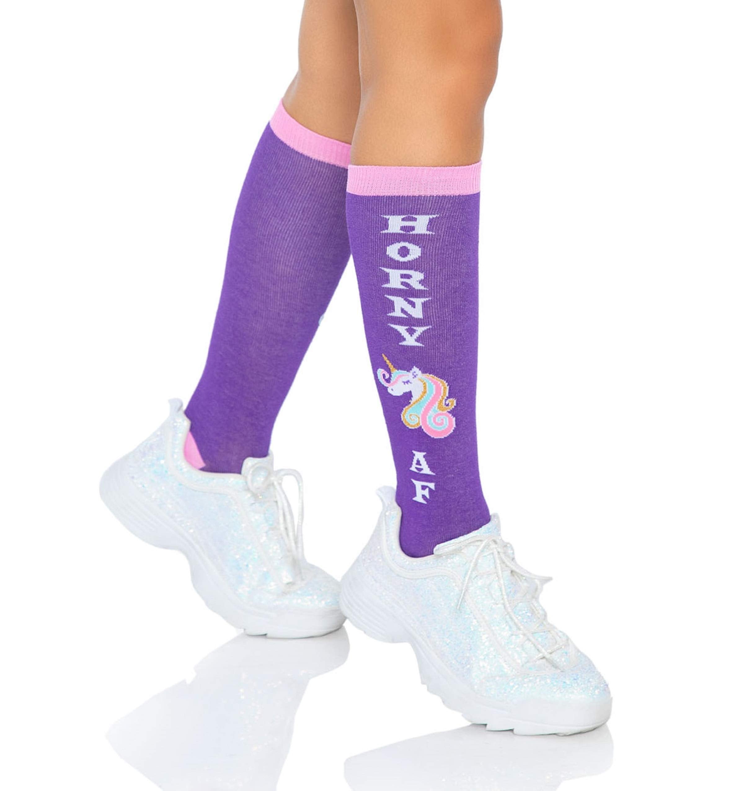 Horny Af Knee Socks. - O/S / Multicolor