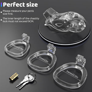Yivans Male Chastity Device Cock Cage, Lightweight Chastity Cage Body-Safe Penis Cage for Men with 3 Different Sizes Ring & Invi