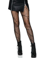 Cracked fishnet tights.