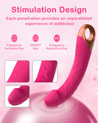 8.6 Inch Realistic Dildo Vibrator for Women,10 Powerful Vibration Modes for Clitoral and G-spot Stimulation, Waterproof Rose Adu