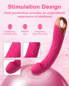 8.6 Inch Realistic Dildo Vibrator for Women,10 Powerful Vibration Modes for Clitoral and G-spot Stimulation, Waterproof Rose Adu