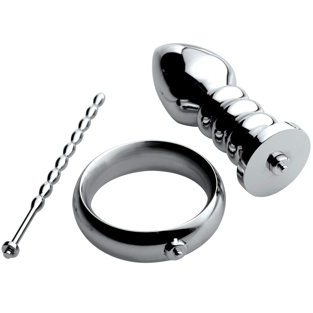 Zeus Electrosex Zeus Deluxe Series Voltaic For Him Stainless Steel Male E-Stim Kit