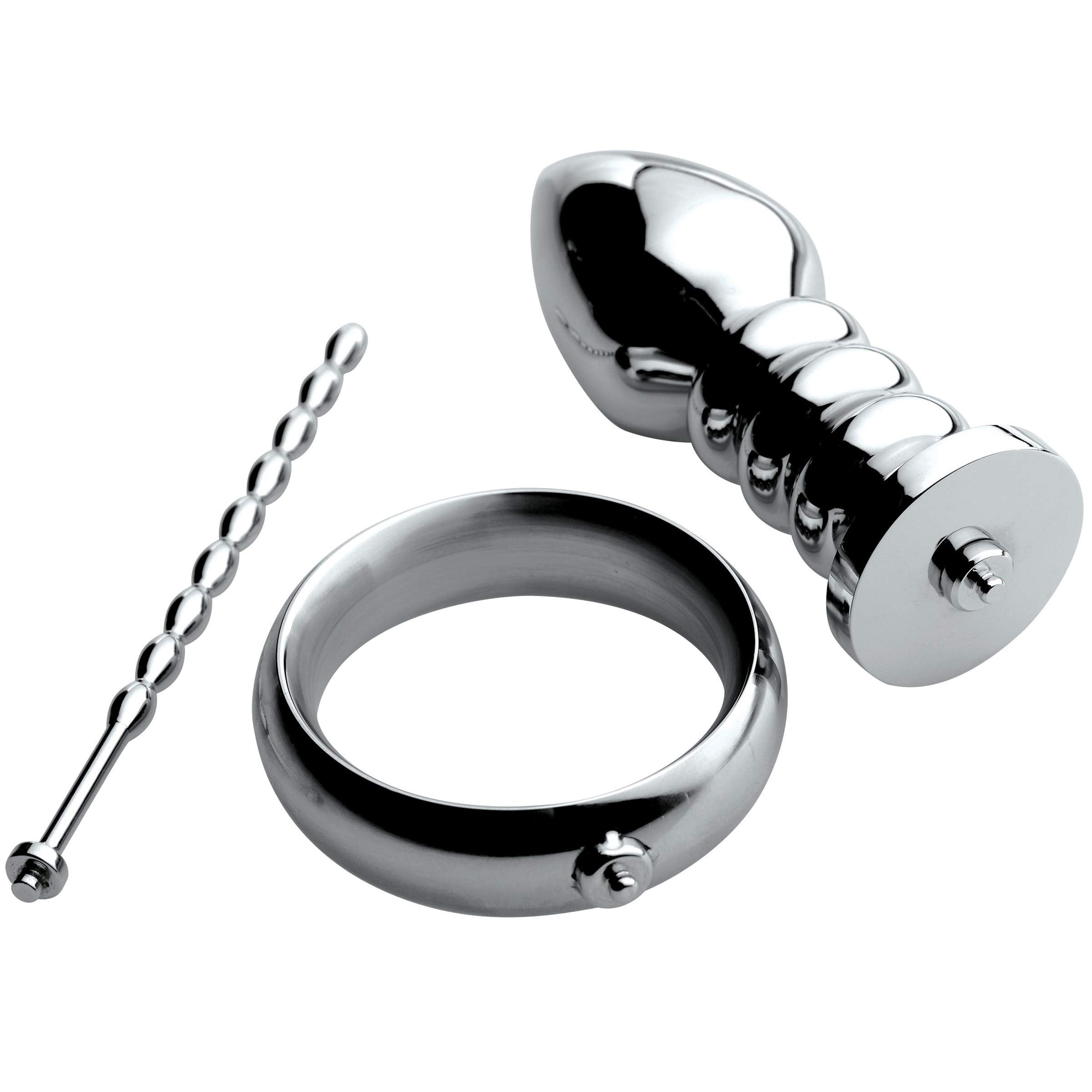 Zeus Electrosex Zeus Deluxe Series Voltaic For Him Stainless Steel Male E-Stim Kit