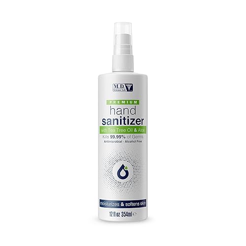 (D) Md Science Lab Premium Han Sanitizer W/ Tea Tree Oil & Aloe 12 Oz