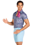 3 Pc Mr Malibu, Includes Button Up Leopard Print Shirt, Elastic Waist Shorts With Pockets, And Neck Scarf.