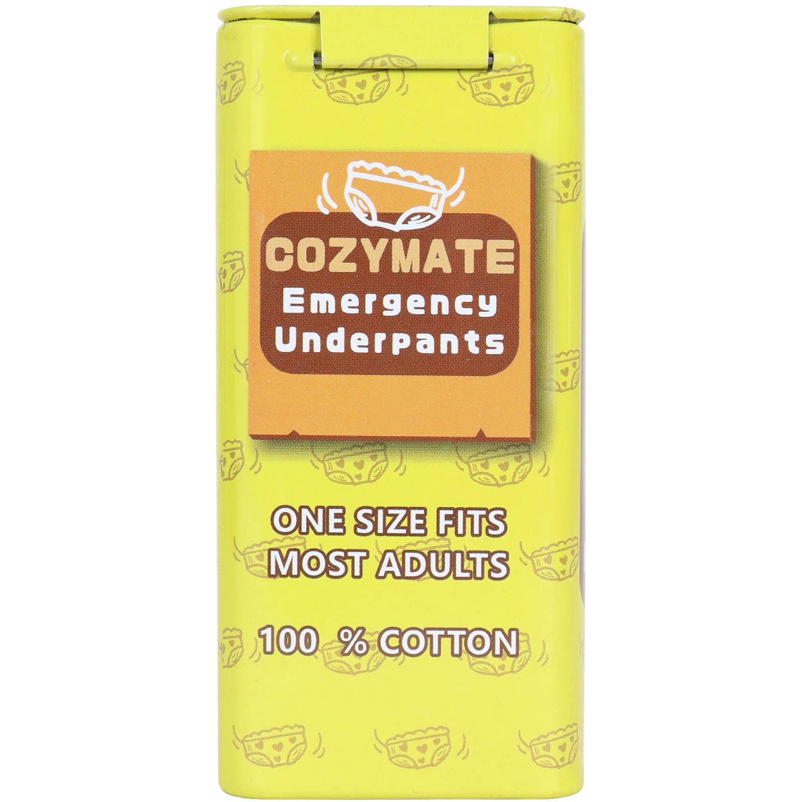 Emergency Underpants Gag Gifts, Travel Out Instant Underwear In Compact Tin Container, Great Funny Useful White Elephant Gift Exchange For Men Women Adult