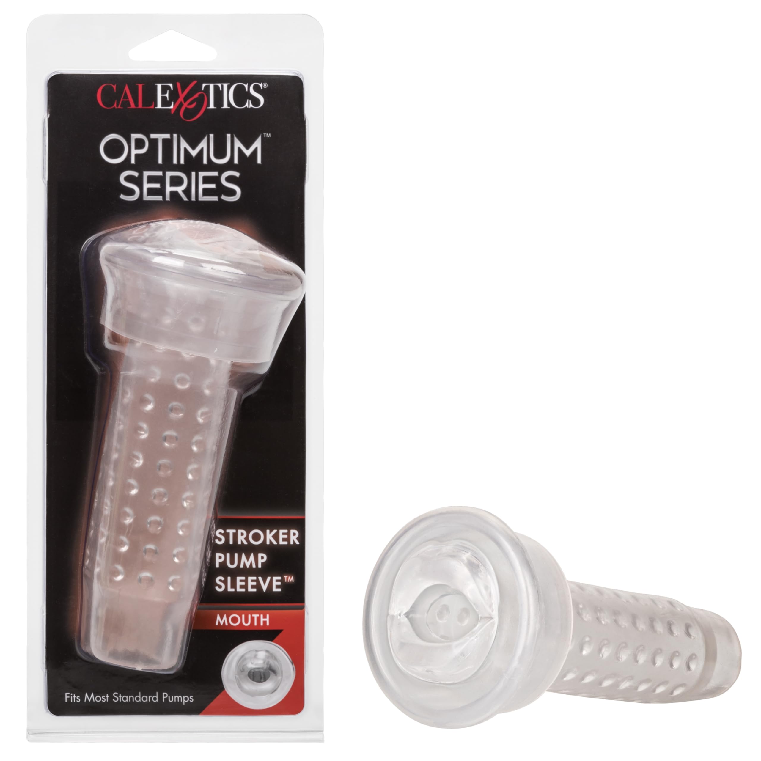 CalExotics Optimum Series Stroker Mouth Pump Sleeve - Male Silicone Masturbation Sleeve - 6.25 Inch Adult Male Masturbator Sex T