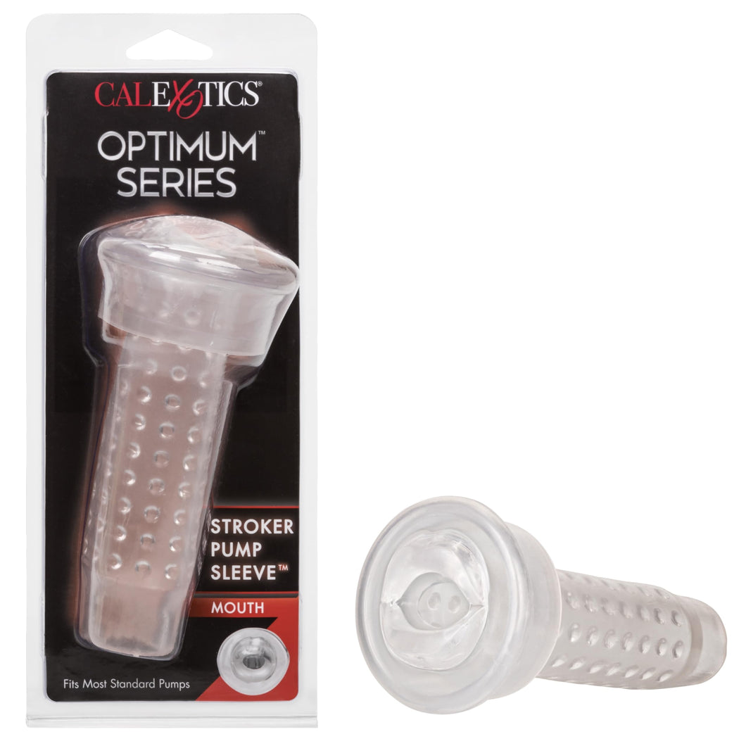 CalExotics Optimum Series Stroker Mouth Pump Sleeve - Male Silicone Masturbation Sleeve - 6.25 Inch Adult Male Masturbator Sex T