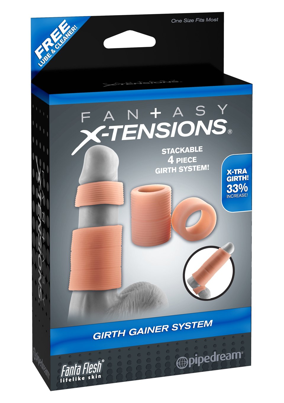 Pipedream Fantasy X-Tensions Girth Gainer System, Flesh