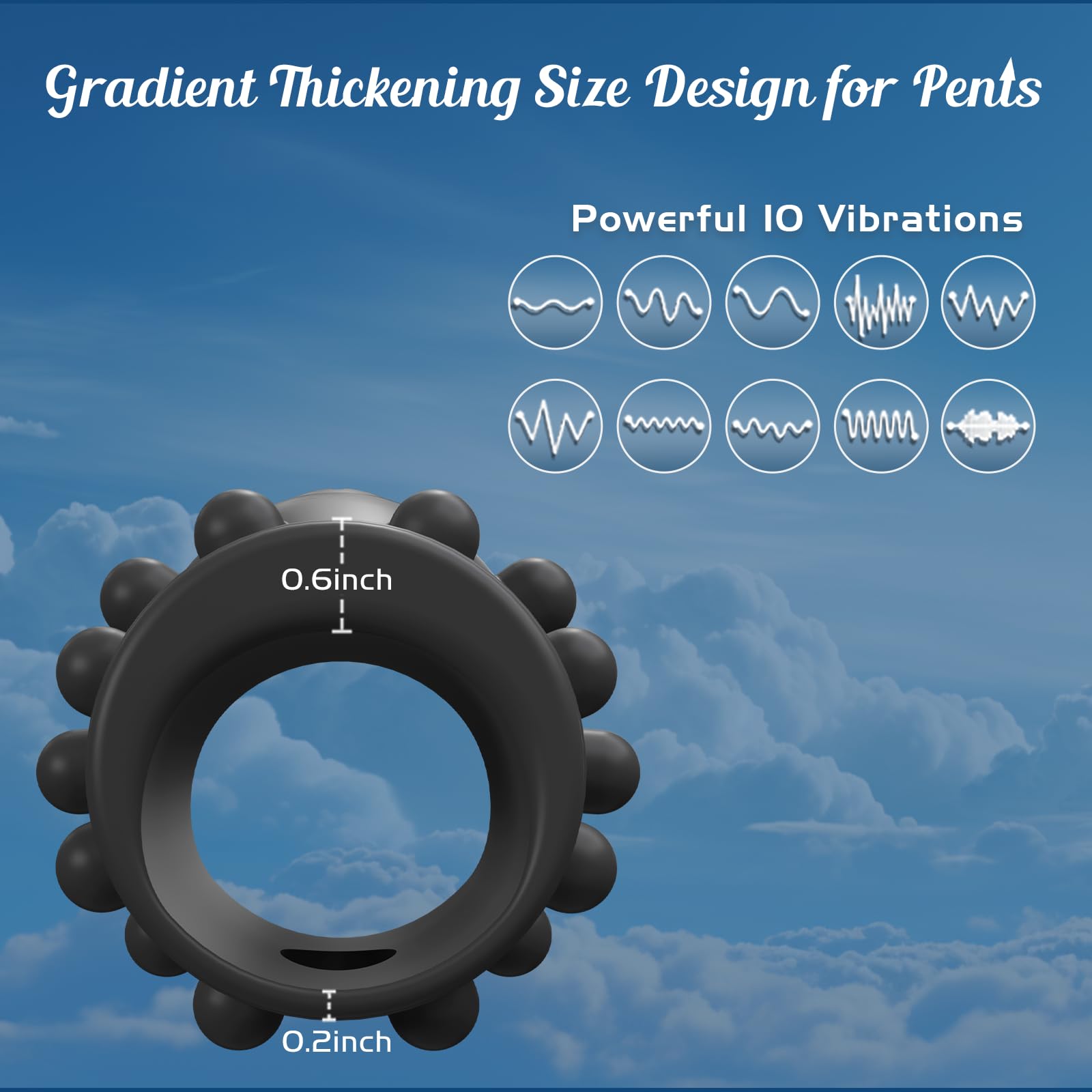 Vibrating Penis Sleeve Cock Ring, Couples Adult Sex Toys for Men Women, Penis Ring Vibrator Penis Extender for G Spot Stimulatio