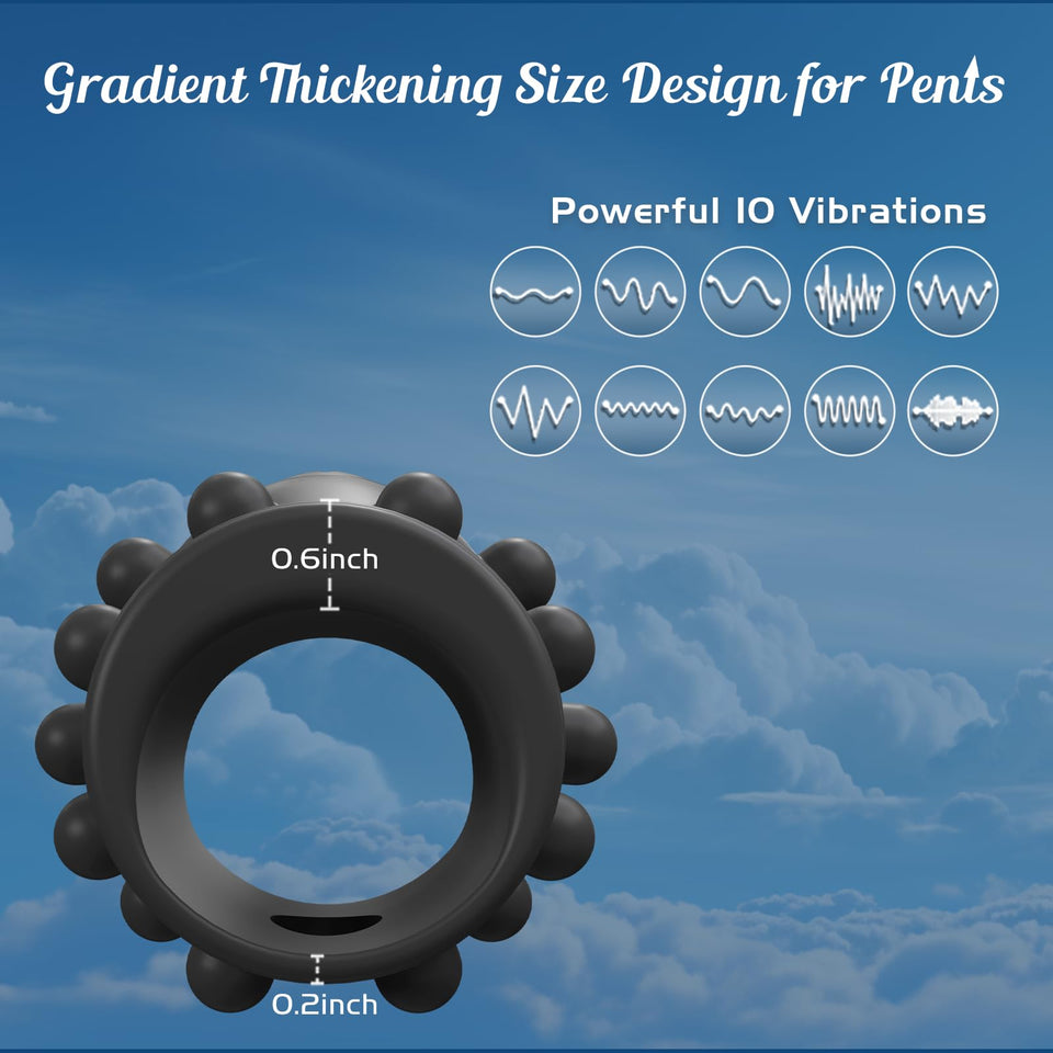 Vibrating Penis Sleeve Cock Ring, Couples Adult Sex Toys for Men Women, Penis Ring Vibrator Penis Extender for G Spot Stimulatio