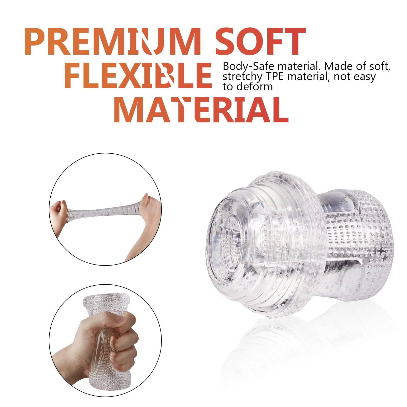 Male Masturbator Sex Toys for Men, Portable Pocket Pussy Stroker with Vagina Textured Blowjob Penis TPE Masturbation Sleeve for