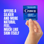 Crown Condoms - 100 Count - Lubricated Latex Condoms - Silkier, Thinner and Stronger (Pack of 100)
