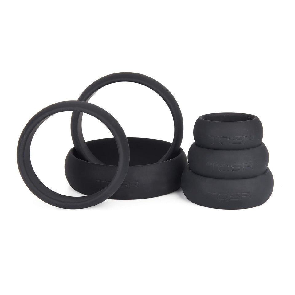 TCSR 6 Different Size Cock Rings - Medical Grade Soft Silicone Penis Rings - Better Sex