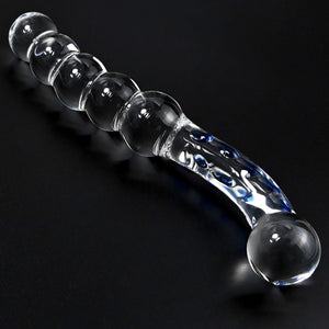 T-Explorer Crystal Glass Dildo Penis Anal Beads Butt Plug Masturbation Personal Massager G-Spot Stimulation Adult Sex Toy For Women