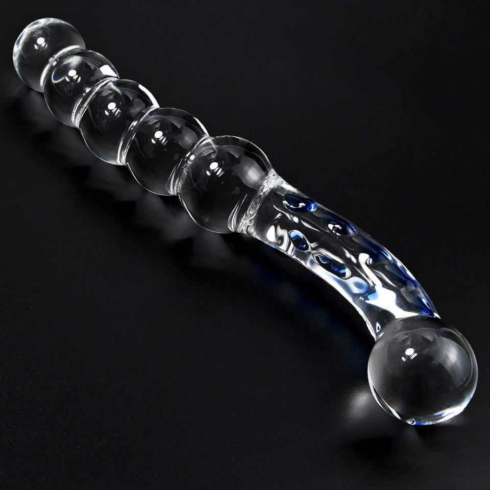 T-Explorer Crystal Glass Dildo Penis Anal Beads Butt Plug Masturbation Personal Massager G-Spot Stimulation Adult Sex Toy For Women