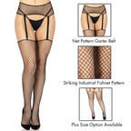 2 Pc Industrial Net Garter Belt And Stockings Set