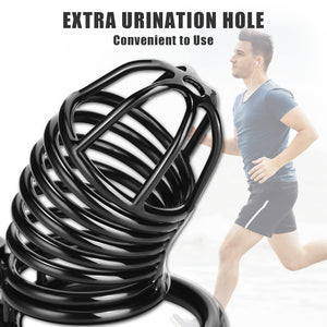 Male Cock Cage Chastity Device - UTIMI Large Chastity Cage with 4 Active Rings Adult Sex Toy for Men Penis Exercise | Key and Lo