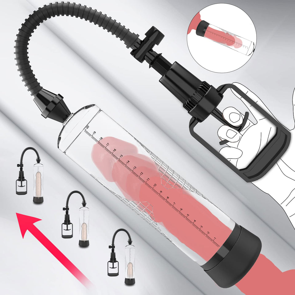 Vacuum Penis Pump, Manual Penis Enlarger for Male Erection & Enhancement, Sex Toys for Men,Penis Massage & Stimulation Device wi