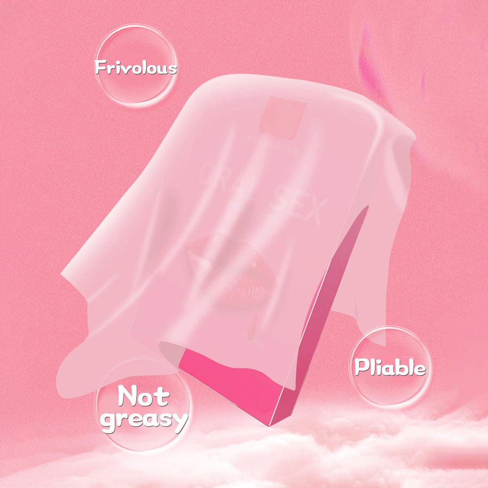 Rose Flavour Ultra-Thin Oral Sex Membrane and 10 Sex Position Cards,Oral Sex Covering for Gay,Men and Women Giving Each Other Or
