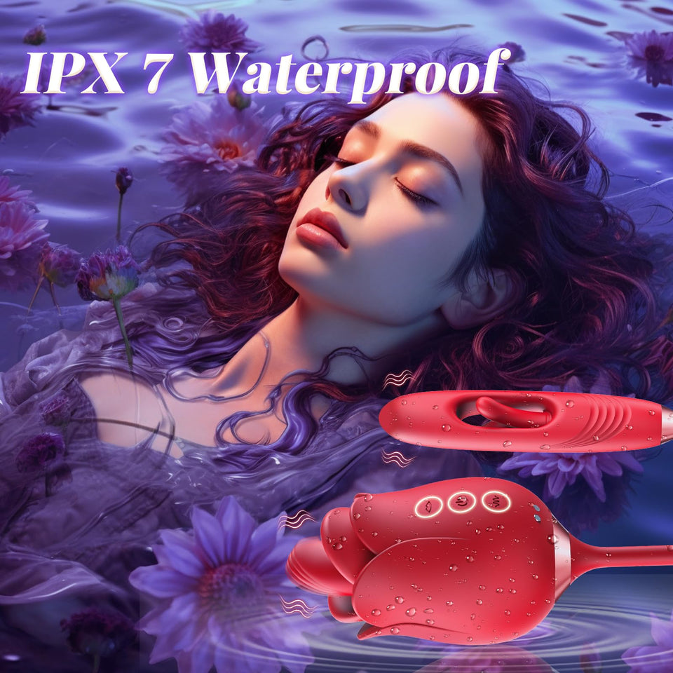 G Spot Vibrator Rose Sex Toys - Bszone 4IN1 Dildo Vibrators for Women with 10 Vibrating & Flapping Adult Sex Toy Clitoral Stimul