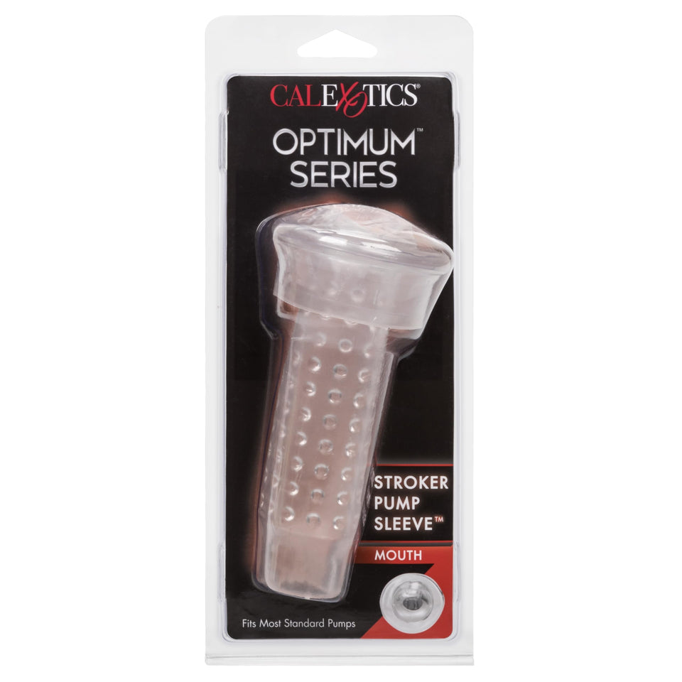CalExotics Optimum Series Stroker Mouth Pump Sleeve - Male Silicone Masturbation Sleeve - 6.25 Inch Adult Male Masturbator Sex T