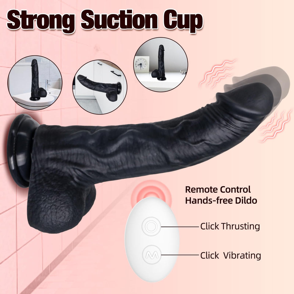 6in1 Thrusting Dildo Vibrator Adult Sex Toys Realistic Silicone Suction Cup Dildos with 3 Vibration 5 Thrust Modes with Roating,