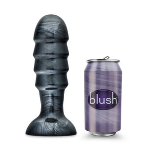 Blush Jet Bruiser  7 12 Inch Oversized Ridged Probe Medium Tapered Ribbed Lock On Harness Compatible Sex Toy For Partner Play