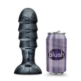 Blush Jet Bruiser  7 12 Inch Oversized Ridged Probe Medium Tapered Ribbed Lock On Harness Compatible Sex Toy For Partner Play