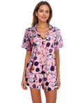 COCO BRANDS Peanuts Snoopy Womens Pajama Sets - 2 Piece Womens Short Sleeve Button Down Shirts and Pajama Shorts (XS-XL), Size X