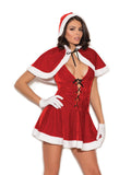 Mrs. Santa - 2 Pc. Costume Includes Velvet Halter Dress And Hooded Cape Plus Size 3X/4X