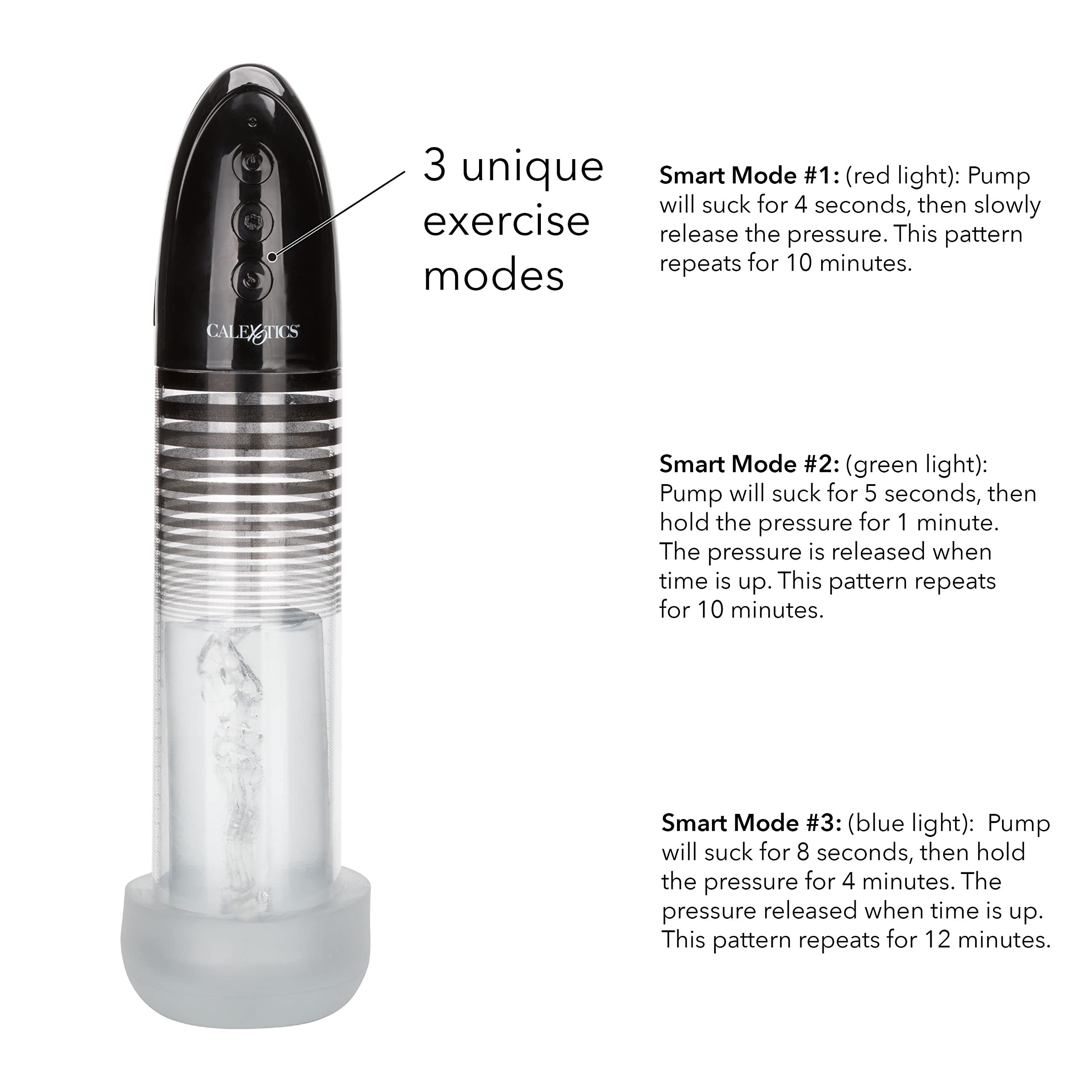 Calexotics Optimum Series Automatic Smart Pump - Male Enhancement Penis Pump With Silicone Stroker Sleeve - Male Masturbation Se