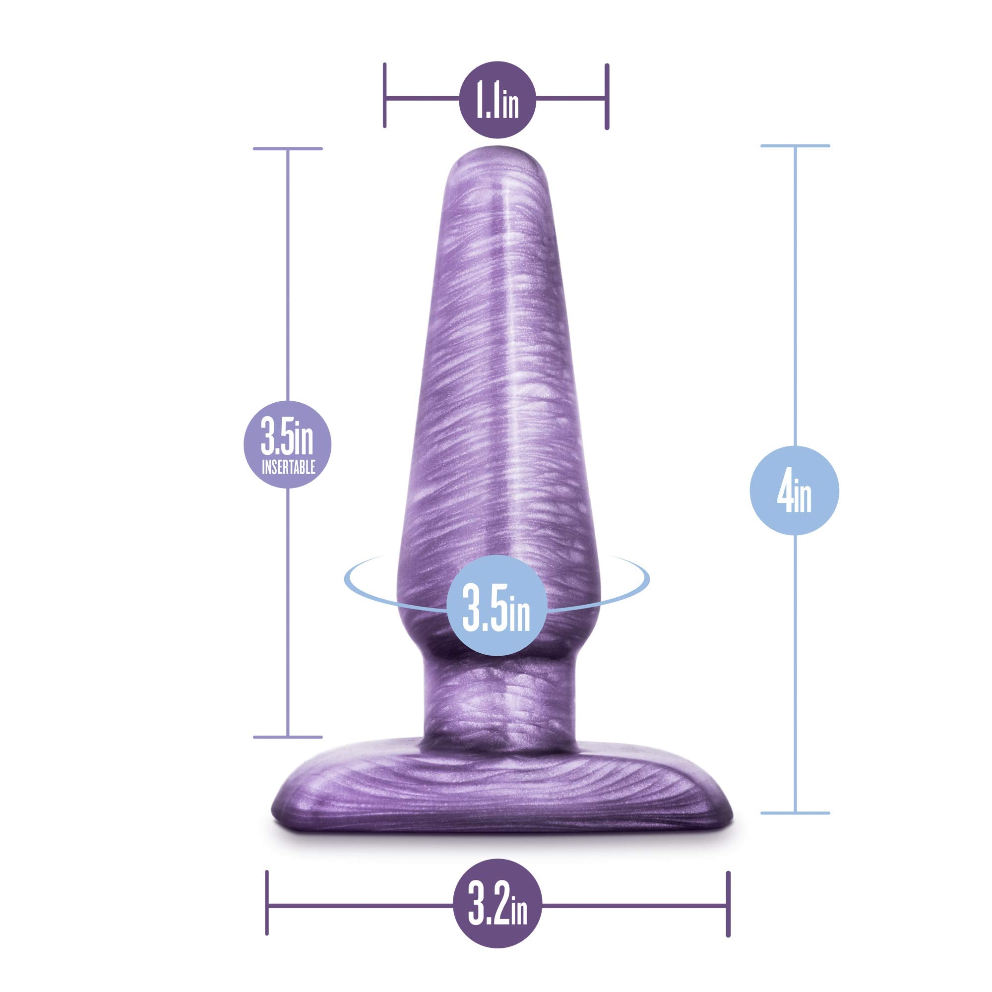 Blush Novelties B Yours Cosmic Plug - 4 Inch Soft Beginner Small Tapered Slim Anal Butt Plug - Easy To Insert - Narrow Base For