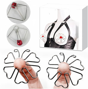 Adult Invisible Nipple Pinches, Adjustable Non-Piercing Nipple Clamp Breast Clips, BDSM Foreplay Flirting Clitoral Clamp Toys fo
