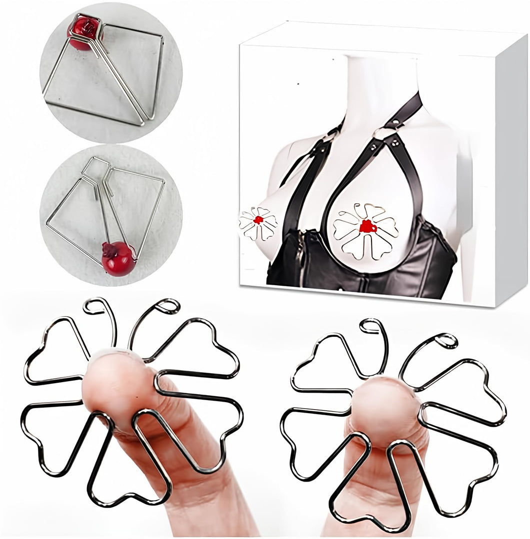 Adult Invisible Nipple Pinches, Adjustable Non-Piercing Nipple Clamp Breast Clips, BDSM Foreplay Flirting Clitoral Clamp Toys fo
