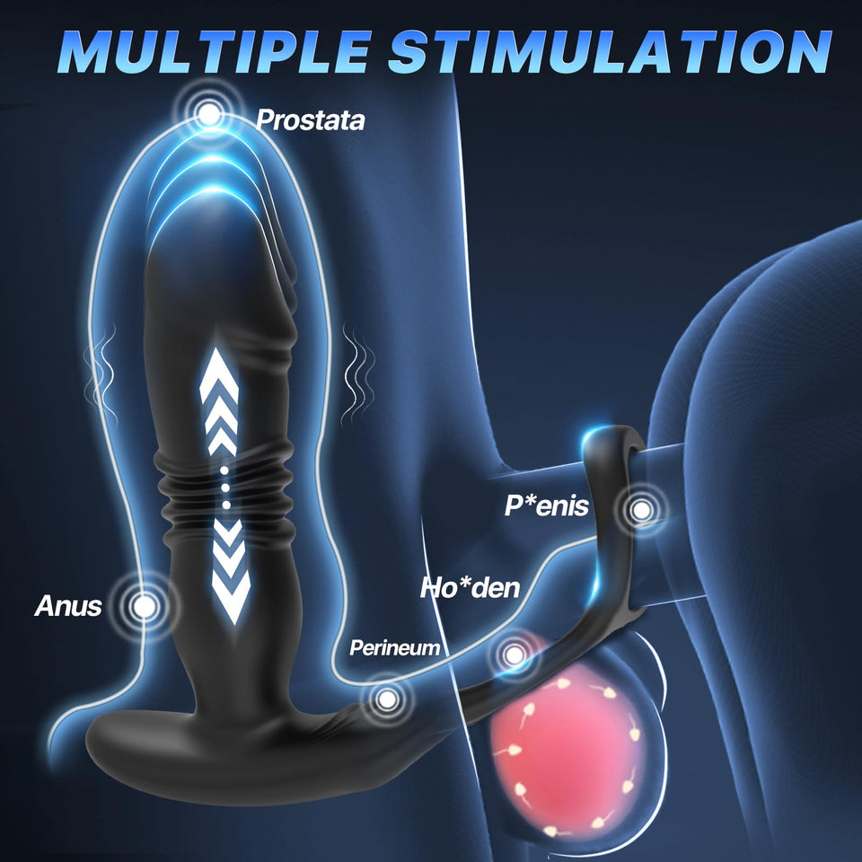 BEISAR Sex Toys Prostate Massager Dildos Anal Plug, Male Sex Toy for Men Adult Toys Anal Dildo Prostate Massager with 12 Vibrati