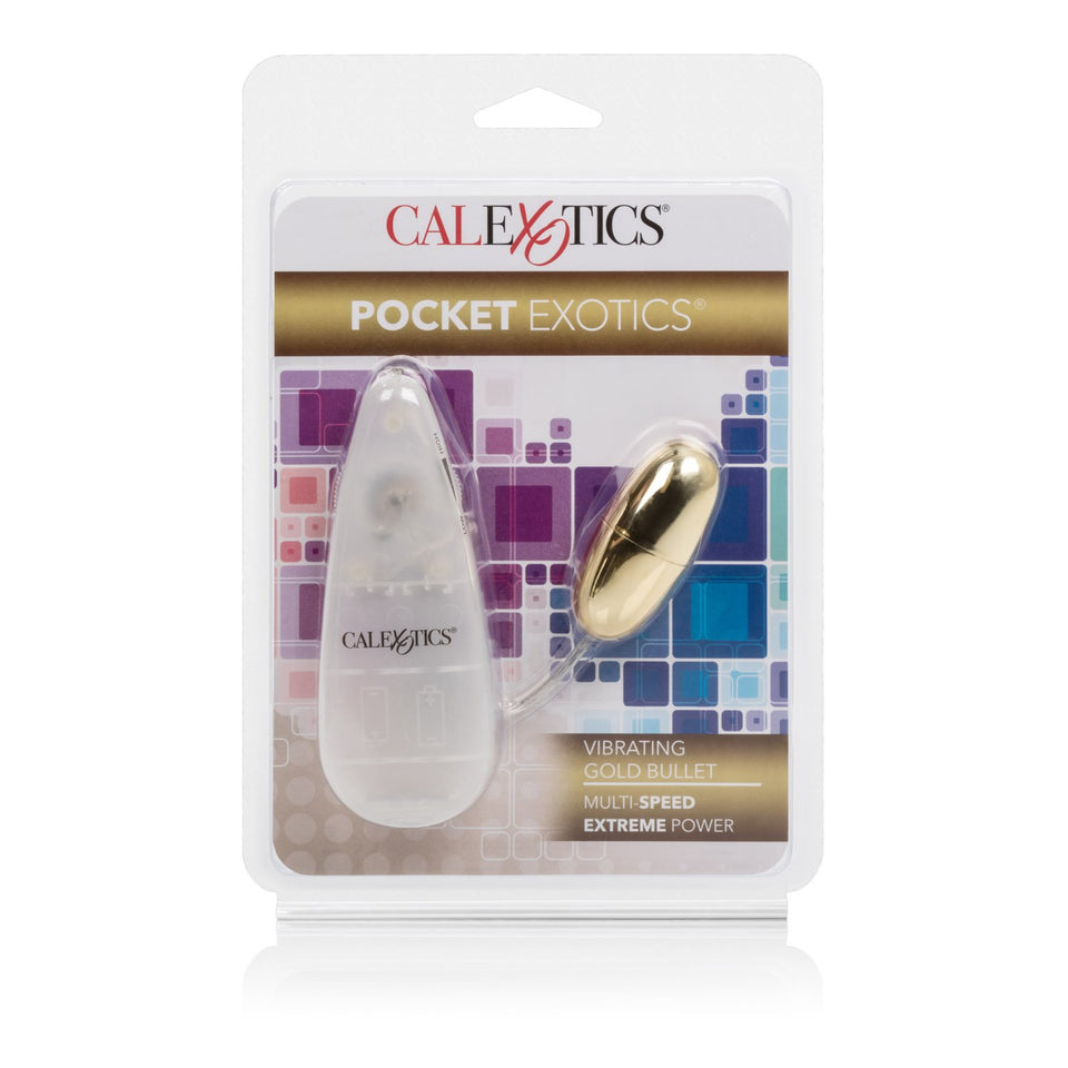 Calexotics Pocket Exotics Wired Bullet Vibrator - Sex Toys For Couples - Adult Vibe Egg Massager - Gold