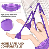 BDSM Door Sex Swing with Seat, Bondage Slave Leather Soft Plush Sex Slings with Adjustable Straps, Hanging Door Handcuffs Leg Re