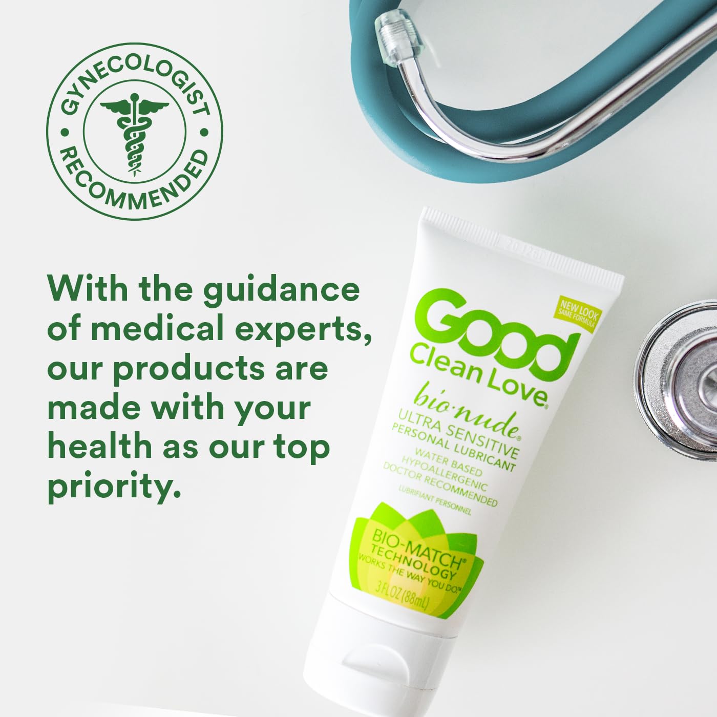 Good Clean Love Bionude Ultra Sensitive Personal Lubricant, Hypoallergenic Unscented & Unflavored Water-Based Lube, Safe For Adu