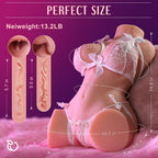 baiwatt 13.2LB Vibrating Sex Doll Male Masturbator - 12 Vibration Modes Sex Dolls, 4in1 Sex Toys for Men Pocket Pussy Ass with B