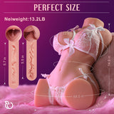 baiwatt 13.2LB Vibrating Sex Doll Male Masturbator - 12 Vibration Modes Sex Dolls, 4in1 Sex Toys for Men Pocket Pussy Ass with B