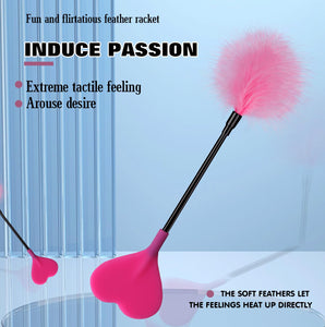 Flirting Feather Hand Pat Adult Sex Products SM Heart Shaped Beater Romantic Sexy Toys(Purple)