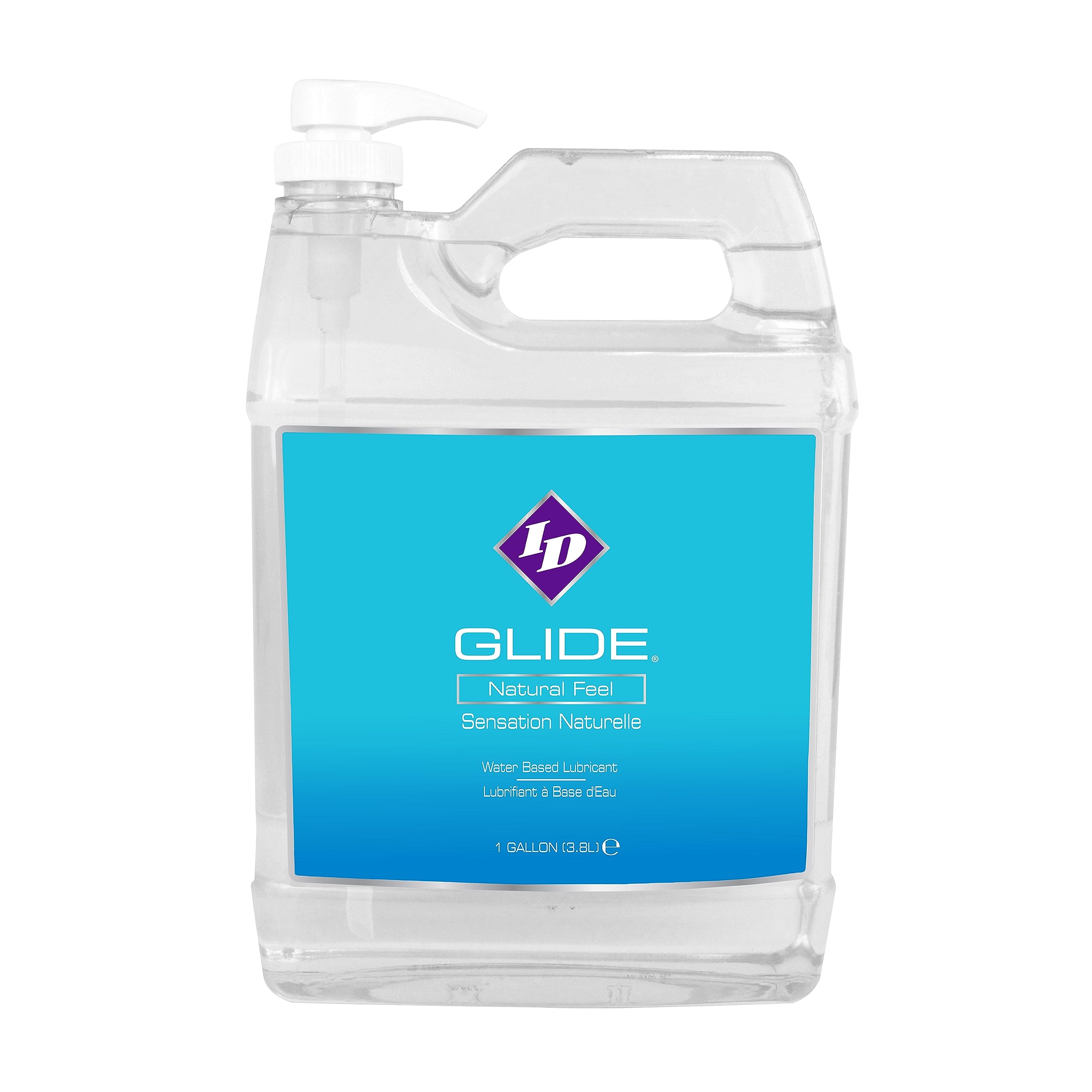 ID Glide 128 fl oz Water Based Personal Lubricant Hypoallergenic Lube for Men Women and Couples, Liquid Glide Natural Feel for P