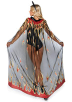 2 Pc Sheer Glitter Flame Devil - O/S / Black