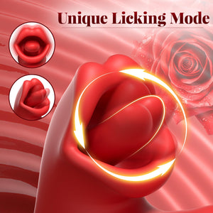 Luzine Vibrators Adult Sex Toys for Women, Tongue Dildo Rose Sex Toy with 7 Licking & Flapping Modes, 7 Vibrations Thrusting Vib