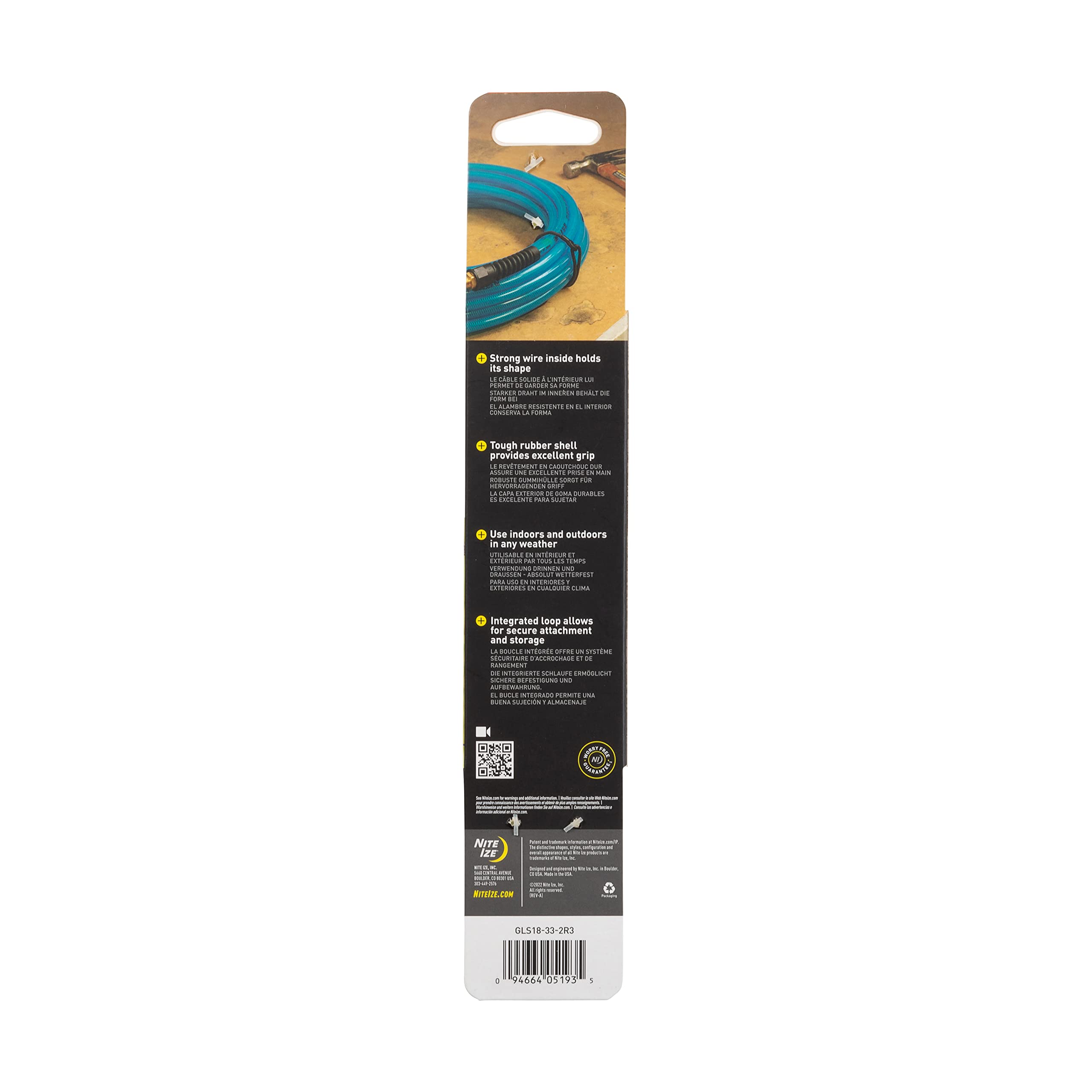 Nite Ize, Inc. GLS18-33-2R3 Nite IZE Gear Loopable, The Original Reusable Rubber Sturdy Integrated Loop, 18 Inch, Neon Yellow, 2